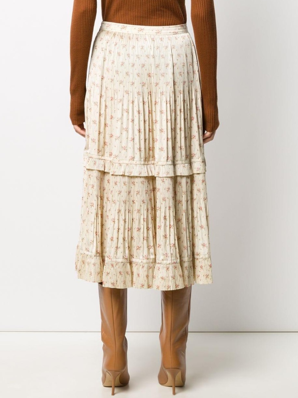 Polo Ralph Lauren Pleated Ruffle Floral Maxi Skirt Cottagecore Old Money Prairie